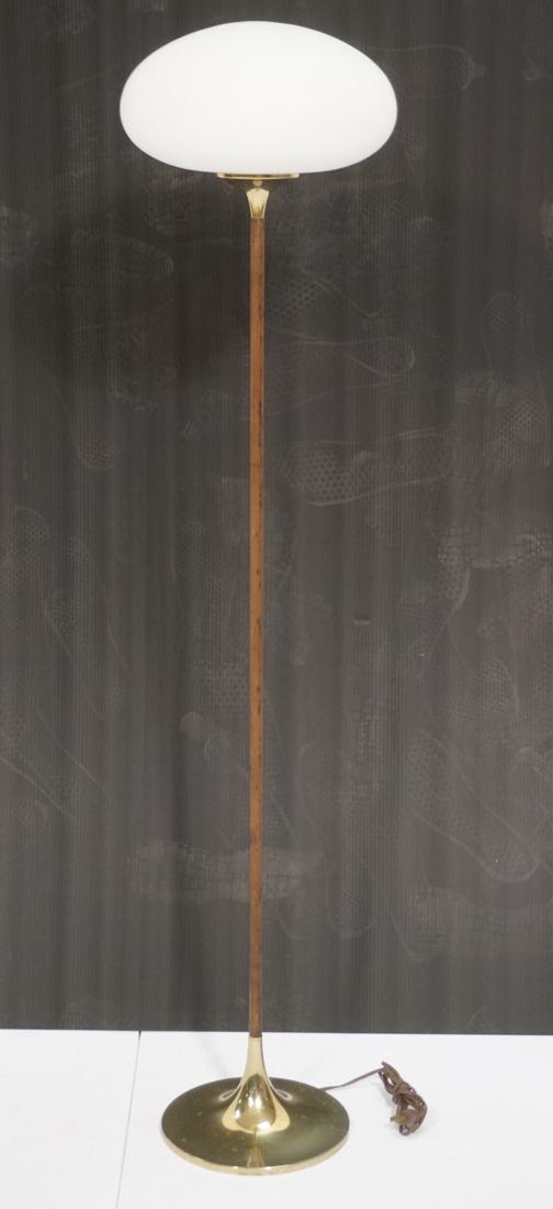 LAUREL Brass Tone Mushroom Floor Lamp. Frosted wh (1 of 6)
