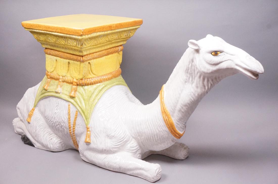 Italian Majolica Glazed Figural Camel Plant Stand (1 of 10)