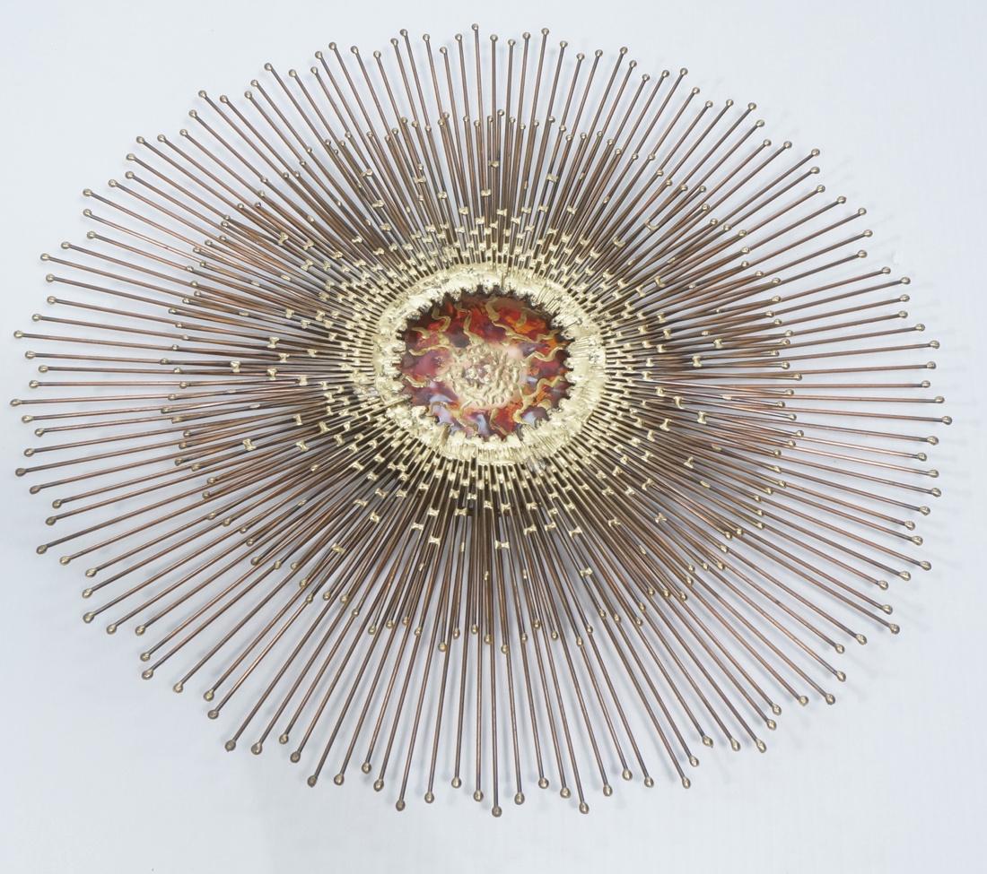 Brutalist Sunburst Mixed Metal 3D Wall Sculpture. (1 of 9)
