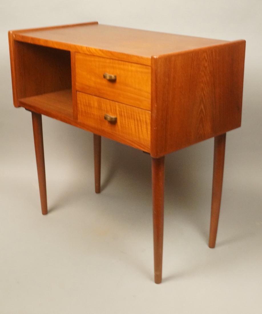 Danish Modern Teak 2 Drawer Side End Table Stand. (1 of 6)
