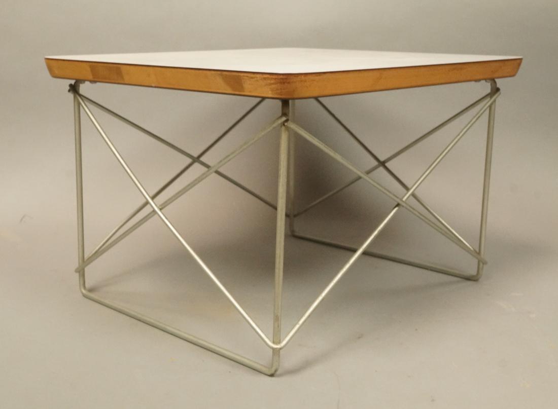 CHARLES EAMES Wire Frame Table LTR Model. White l (1 of 6)