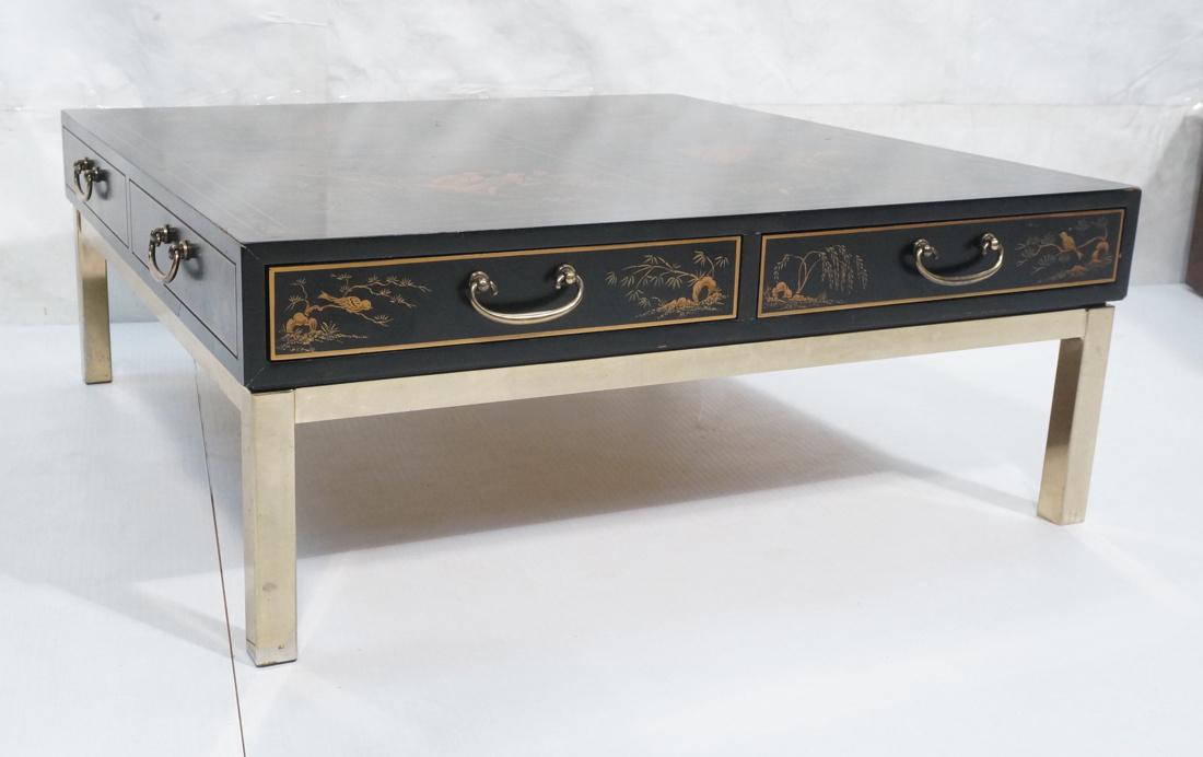decorator Square Black Chrome Base Coffee Table. (1 of 8)