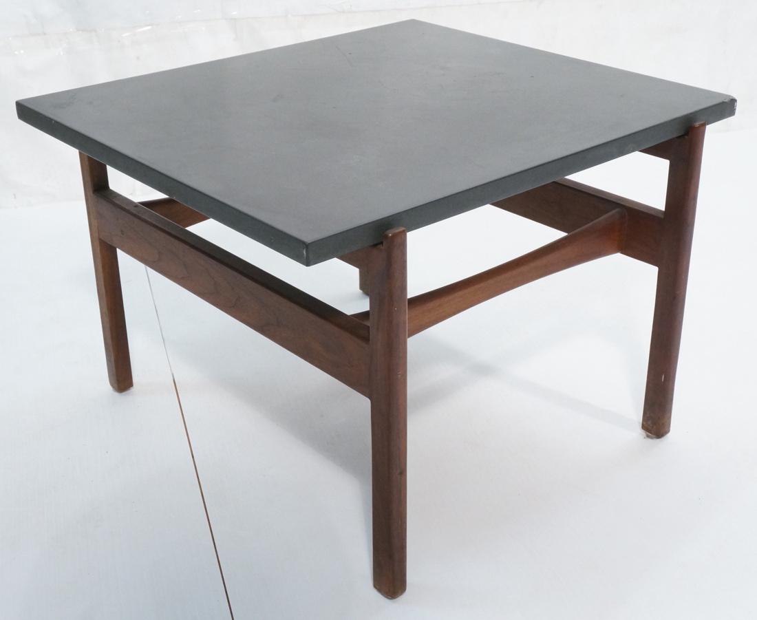JENS RISOM Slate Top Walnut Frame Modern Side Table. (1 of 8)