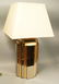 70s Modern Mirror and Gold Tone Table Lamp. Stepp