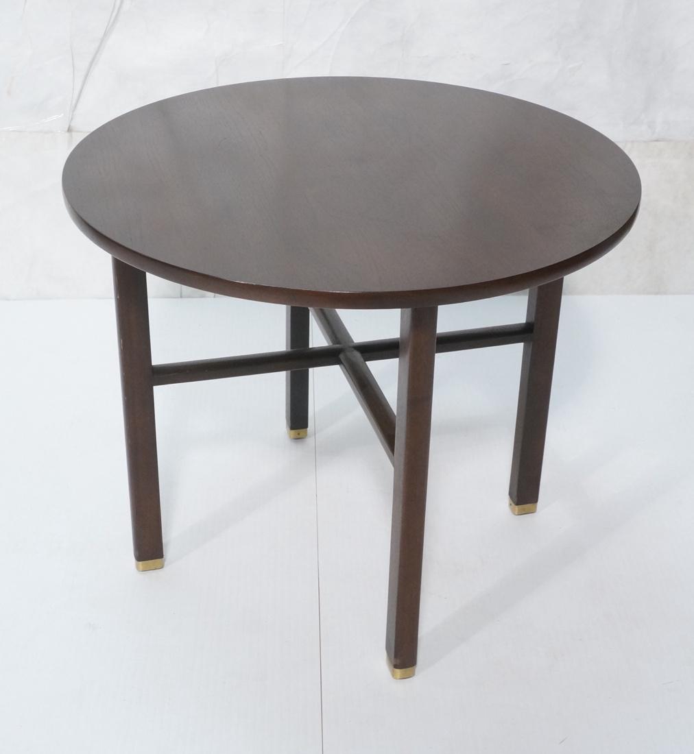 DUNBAR Round American Modern Side Table. Dark mah (1 of 6)