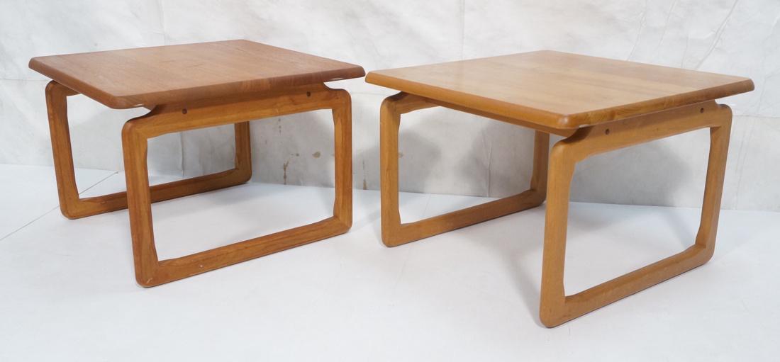 Pr Danish Modern Teak Oversized Side Tables. Open (1 of 6)