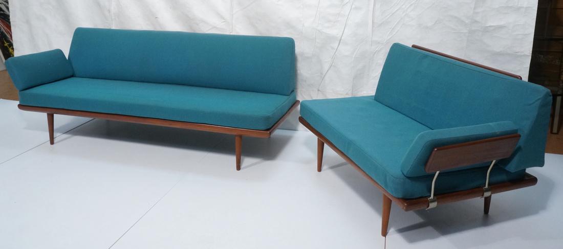 2pc PETER HVIDT Danish Modern Couch & Love seat. (1 of 10)