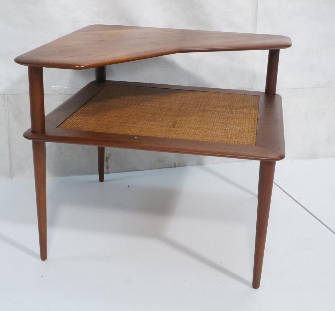 PETER HVIDT Danish Modern Teak Corner Table 2 Tie (1 of 7)