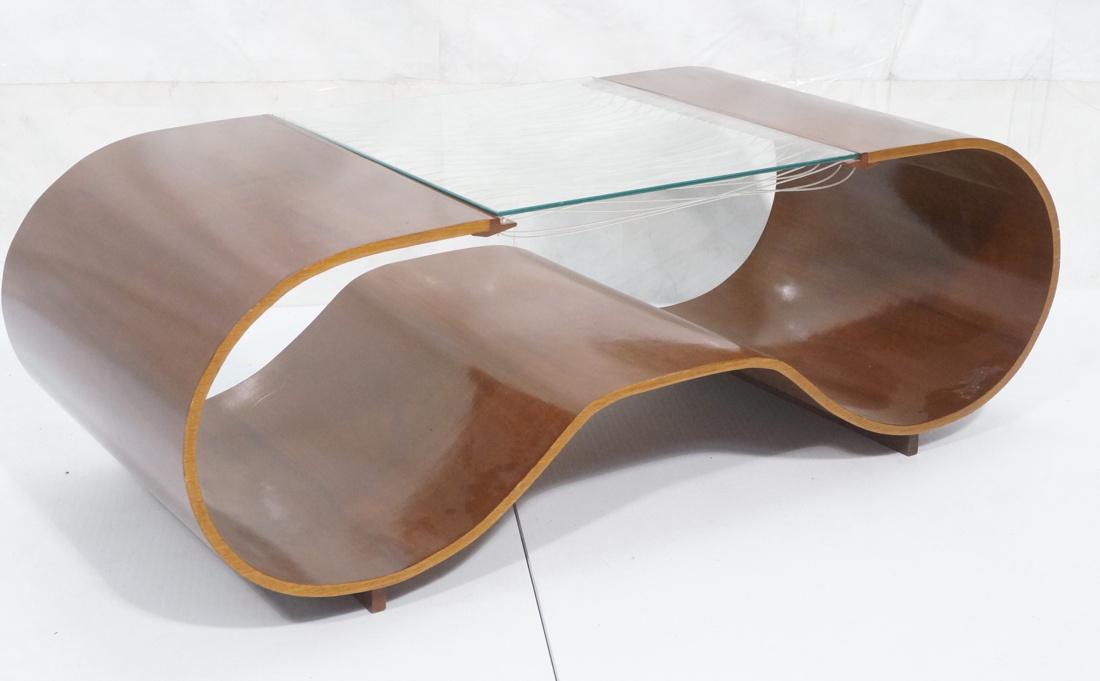 Italian Style Modern Molded Wood Cocktail Coffee (1 of 6)