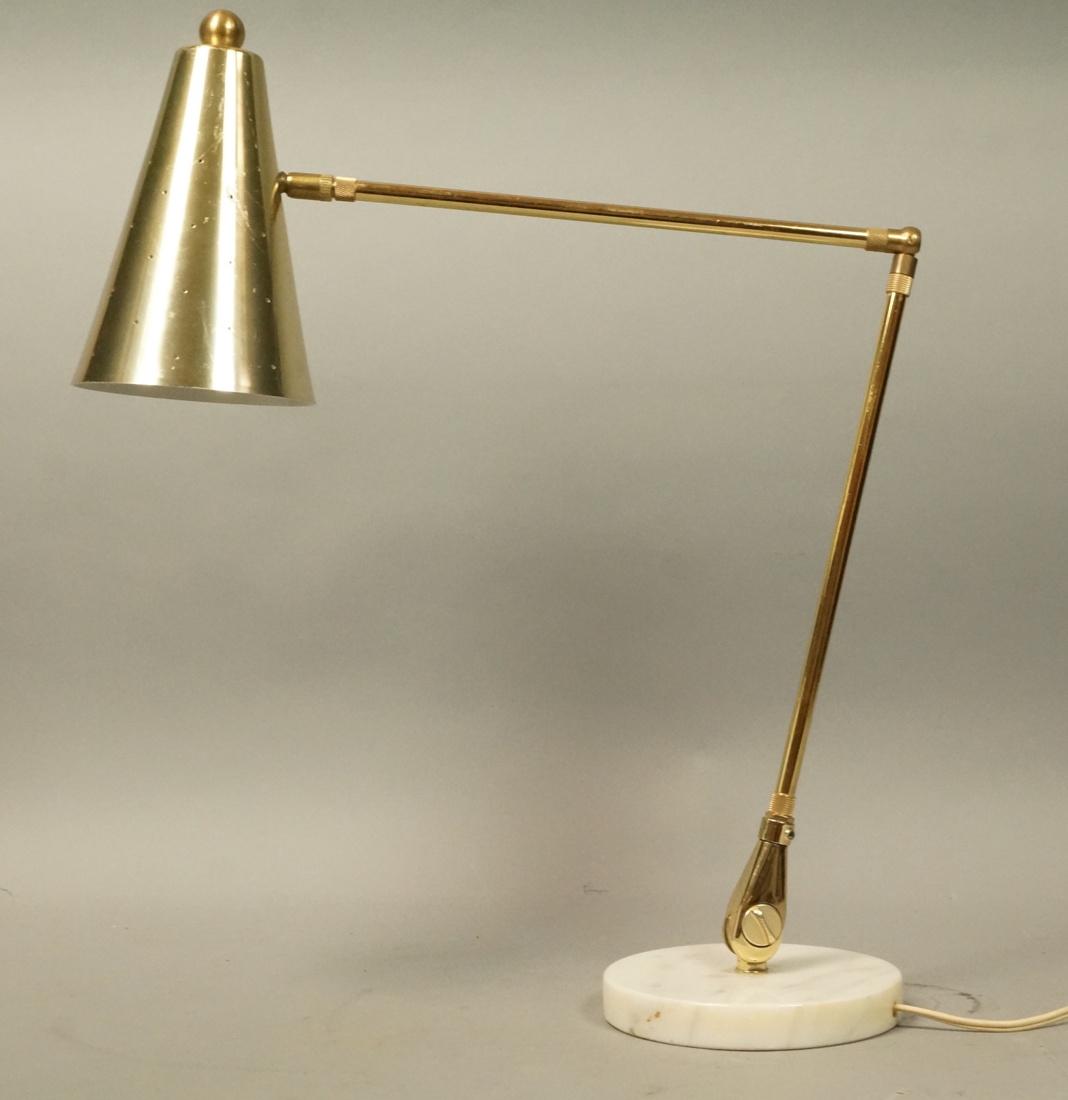 Brass Modernist Table Desk Lamp. Elongated cone p (1 of 6)
