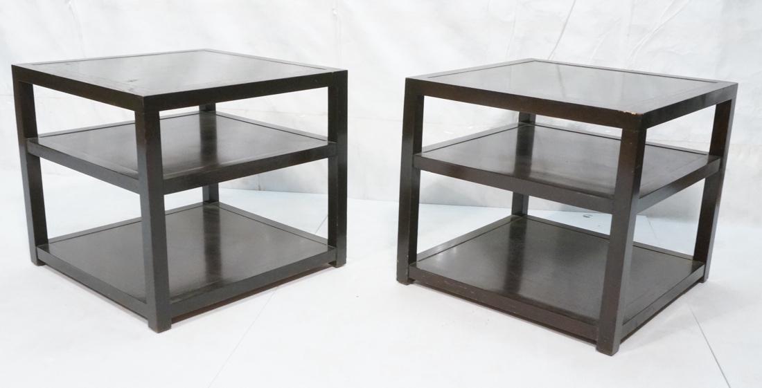 Pr GROSFELD HOUSE Leather Top Cube Tables. 3 tier (1 of 10)