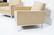 Pr KNOLL Style Tan Upholstered Lounge Chairs. Squ - 2