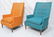 Pr Tall Back Mid Century Lounge Chairs. Tall angl