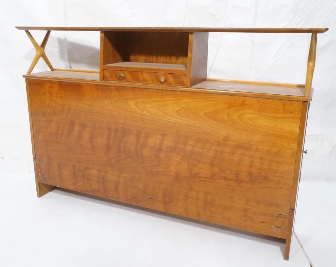 Renzo Rutilli Modern Headboard Book Case 'X' Side: Renzo Rutilli Modern Headboard Book Case 'X' Sides. Back stamped R-70-324 and 64-- Dimensions: H: 38.25 inches: W: 56.5 inches: D: 9.75 inches ---