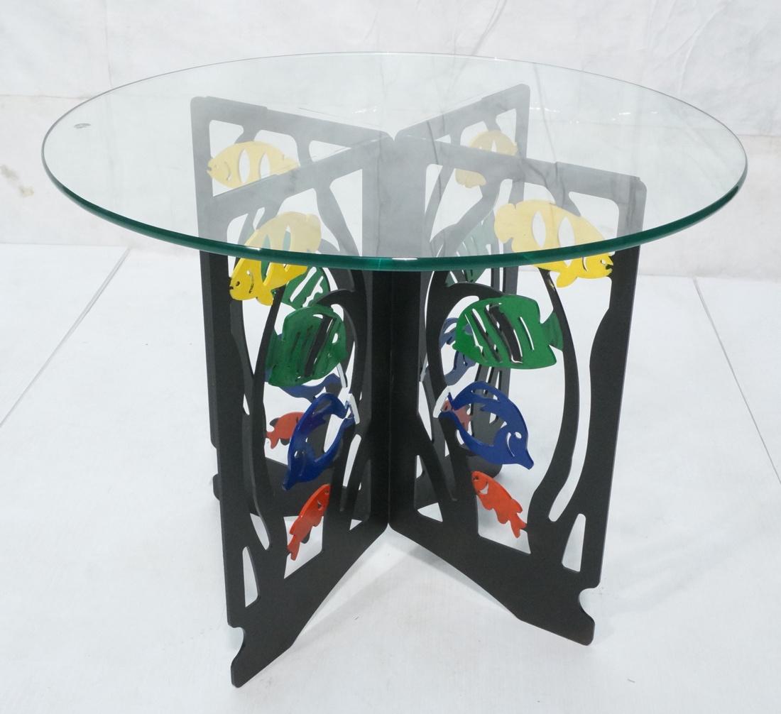 Primary Color Fish Metal Table Occasional Table. (1 of 4)