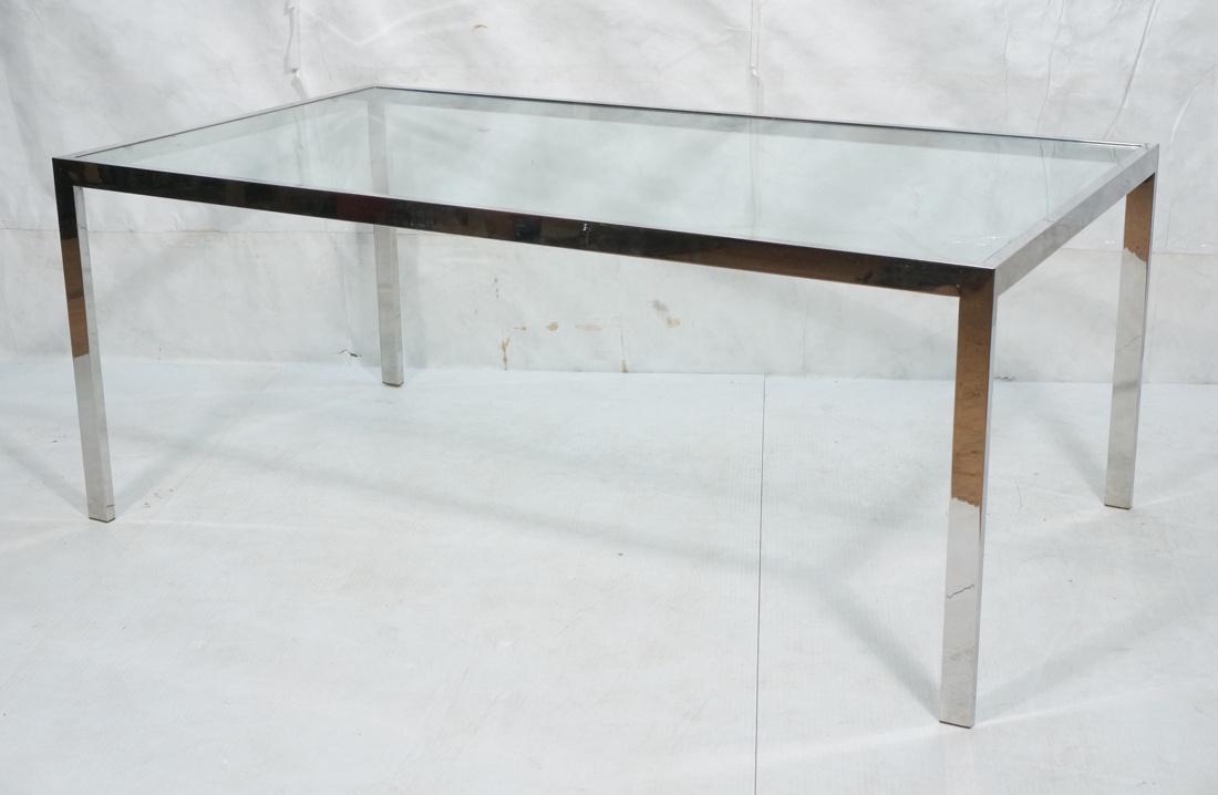 MILO BAUGHMAN Chrome & Glass Dining Table Square (1 of 7)