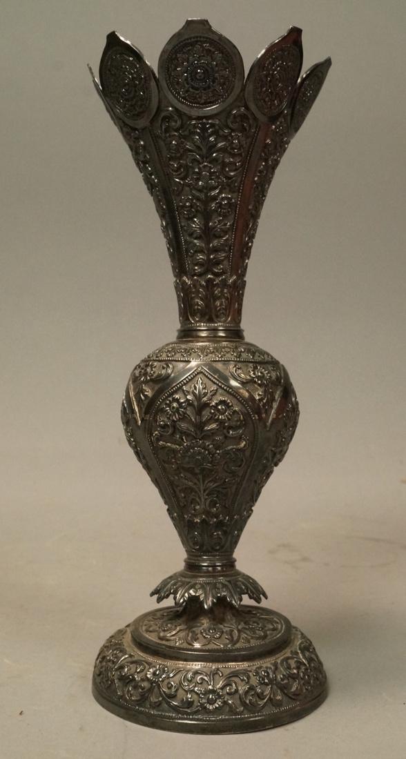 OOMERSI MAWJI Repousse Silver Vase. Baroda, India (1 of 9)