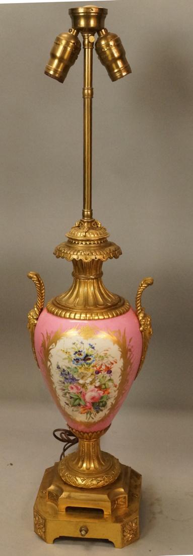 SEVRES Style Porcelain Urn Gilt Bronze Table Lamp (1 of 10)