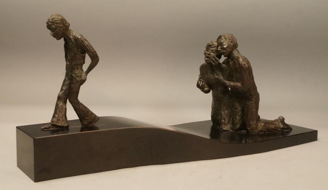 A. ROMAN Figural Bronze Modern Sculpture. Barefoo (1 of 9)