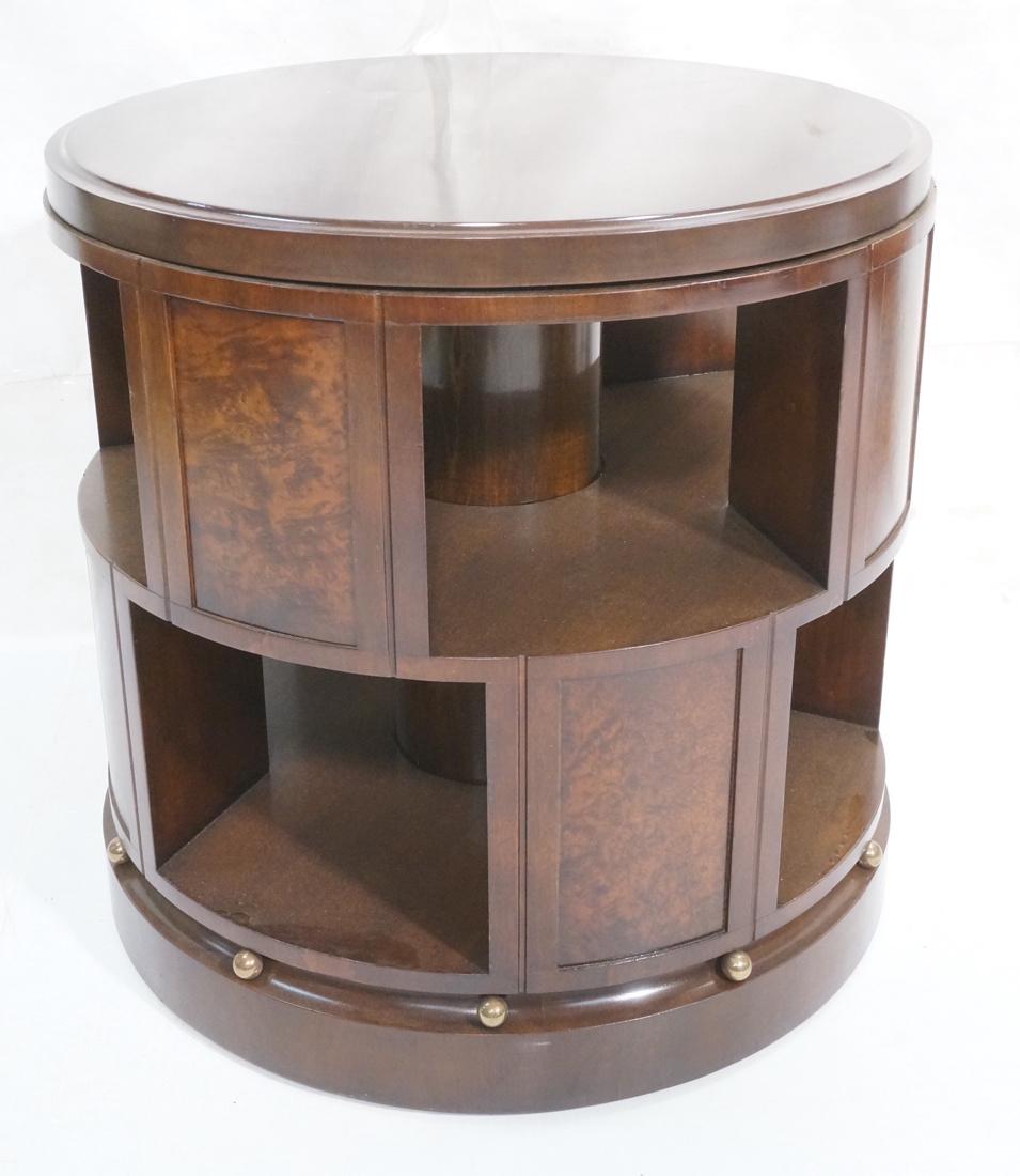 Rolling Drum Form Mahogany Library Table. Round i (1 of 6)