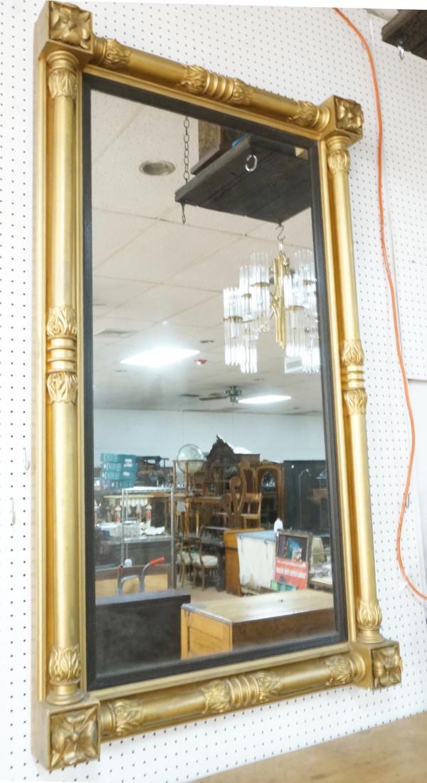 Antique Federal Gilt Gesso Mirror.  Carved Wood a (1 of 10)