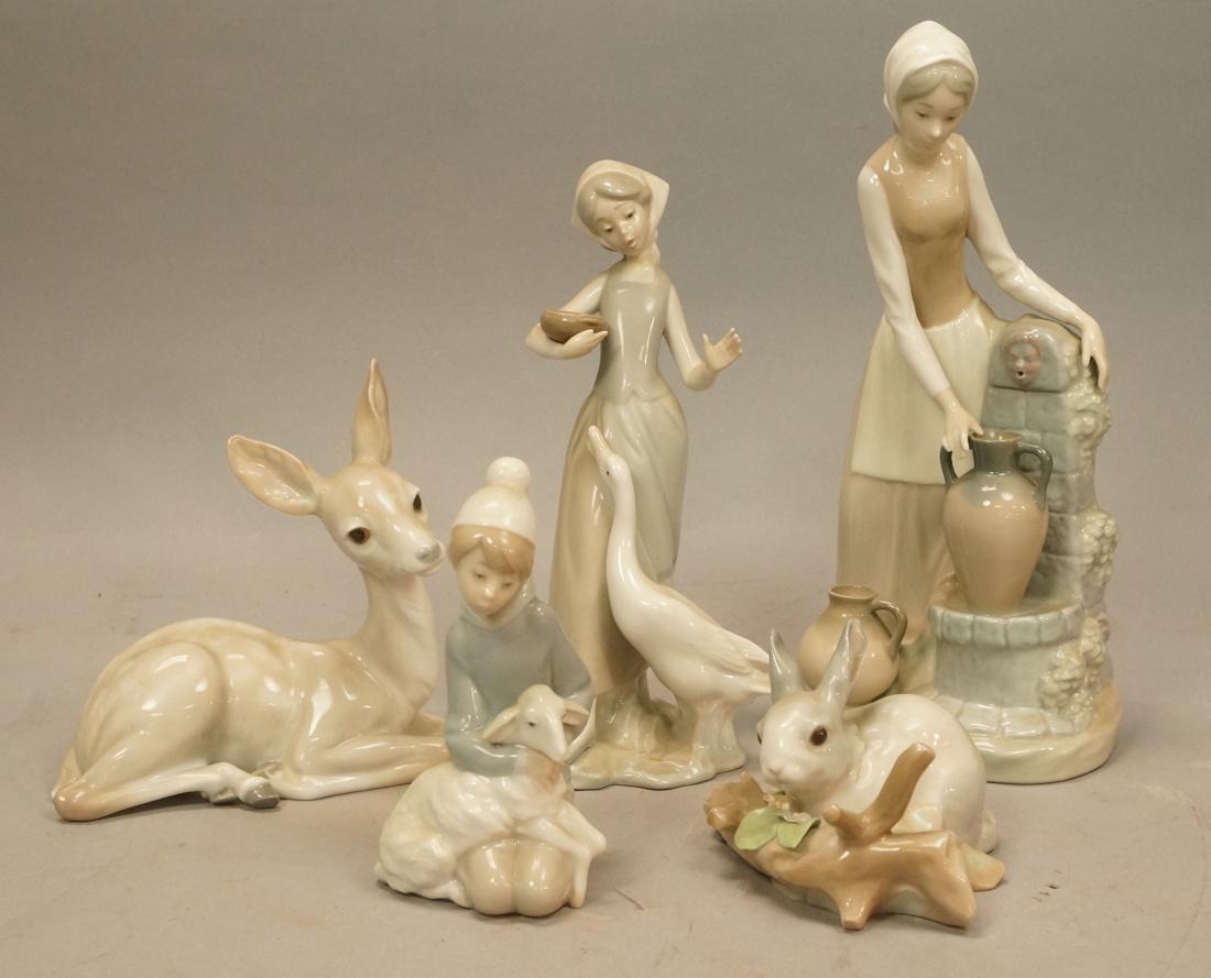 5pc LLADRO or NAO Porcelain Figurines. Lladro gir (1 of 8)