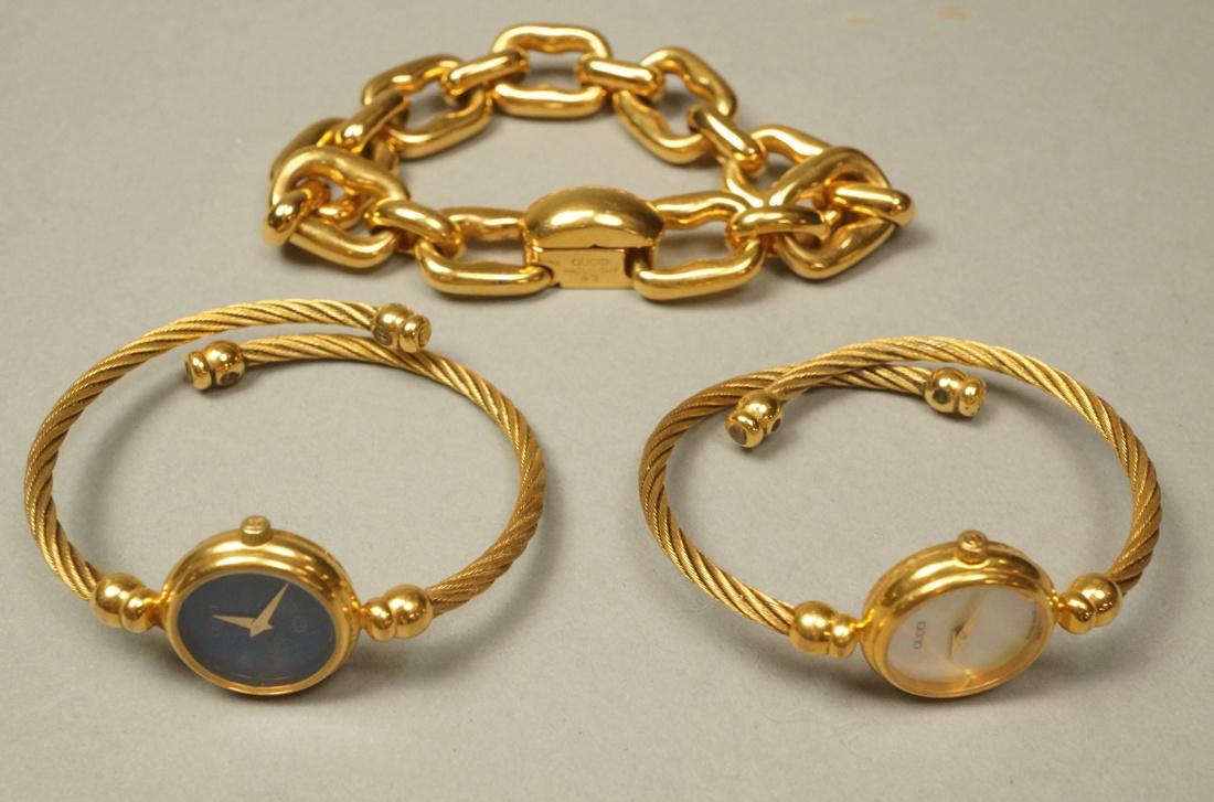 3pc GUCCI Jewelry Lot. Gold Tone Link Bracelet. (1 of 3)