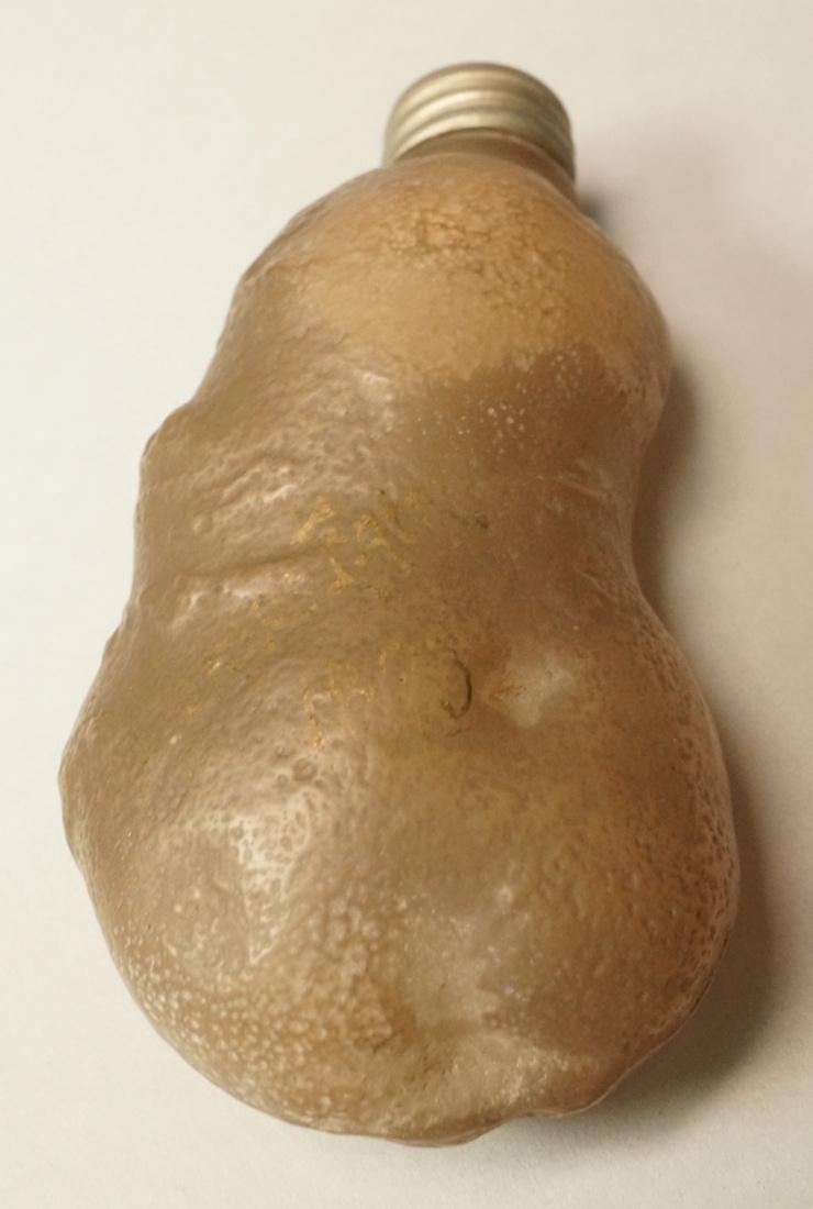Antique Figural Potato Glass Flask. Marked World' (1 of 5)