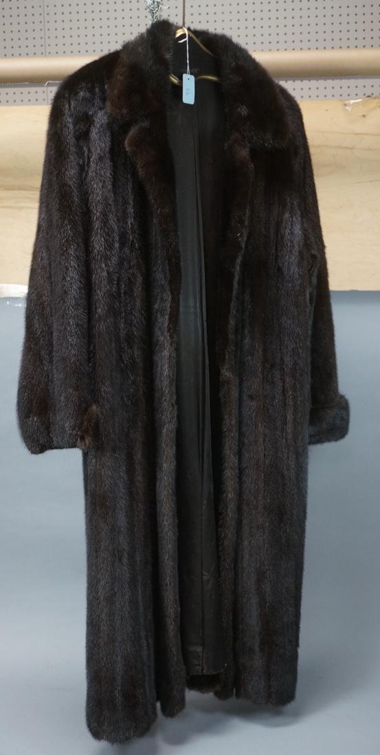 Long Ladies Mink Coat Notched Collar Rolled Cuffs (1 of 8)