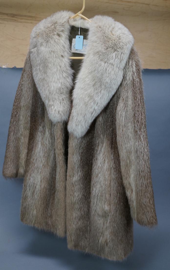 Ladies Car Length Fur Coat. Thick fur shawl colla (1 of 7)