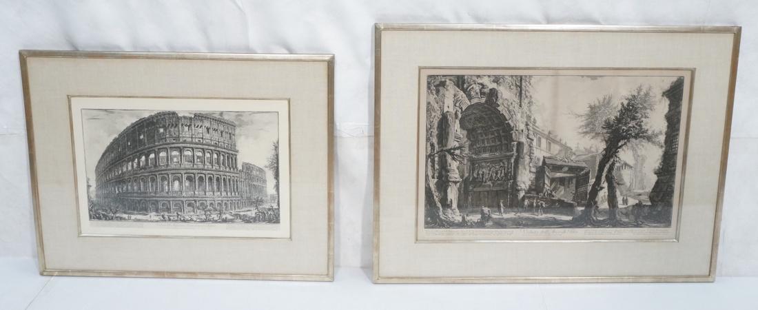 2pc Antique Italian Architectural Prints. View of (1 of 10)