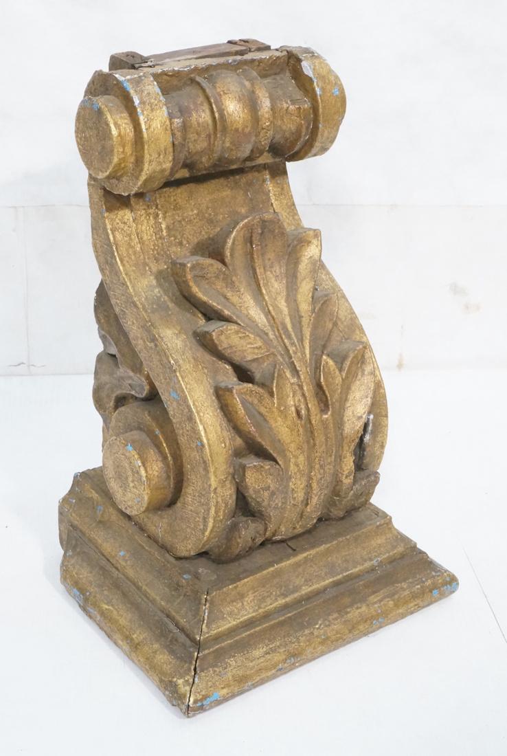 Gold Painted Large Carved Wood Bracket. Scroll fo (1 of 10)