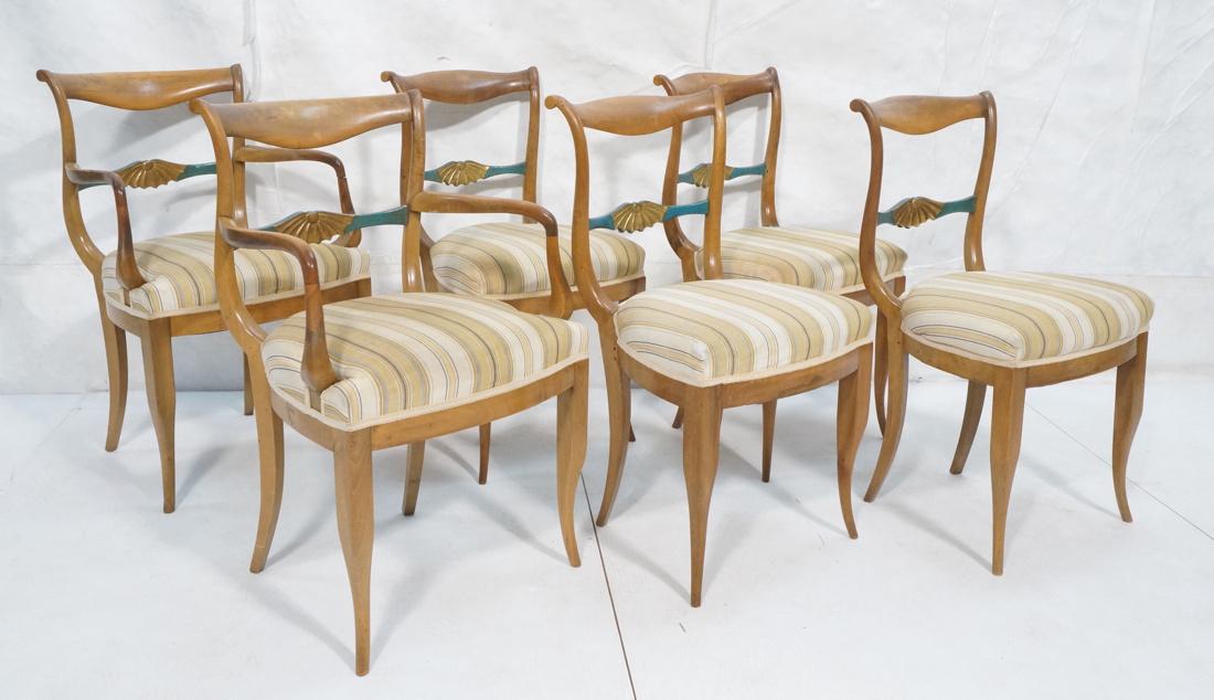 Set 6 Carved Dining Chairs. Carved & painted bat (1 of 8)