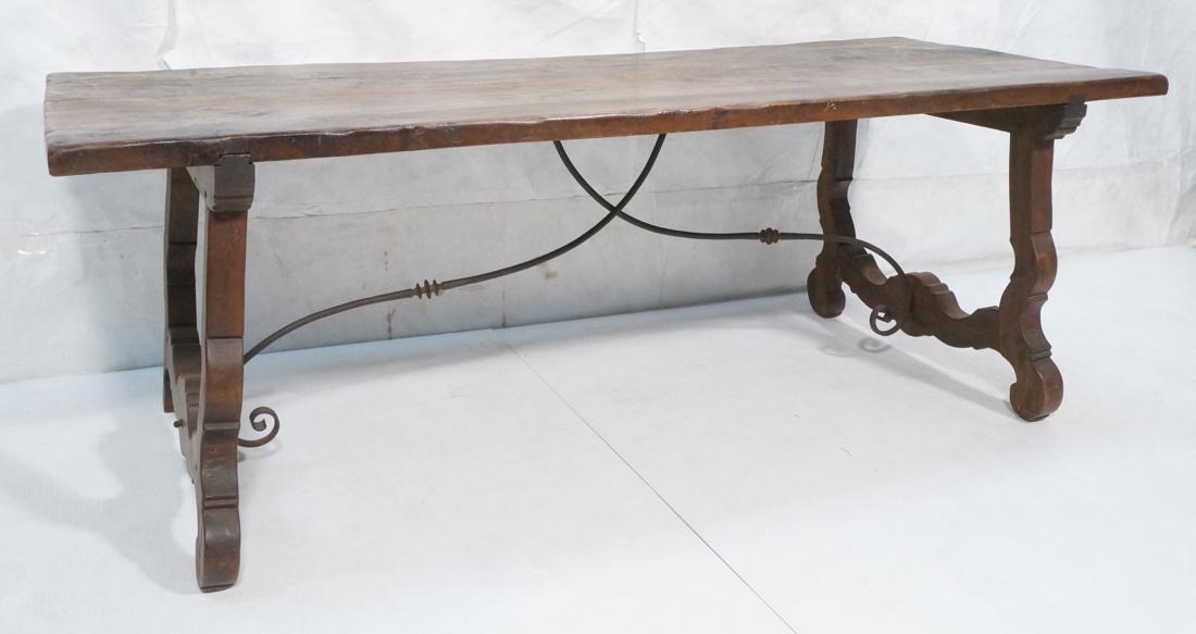 Antique Dark Stained Wood Dining Table. Continent (1 of 7)