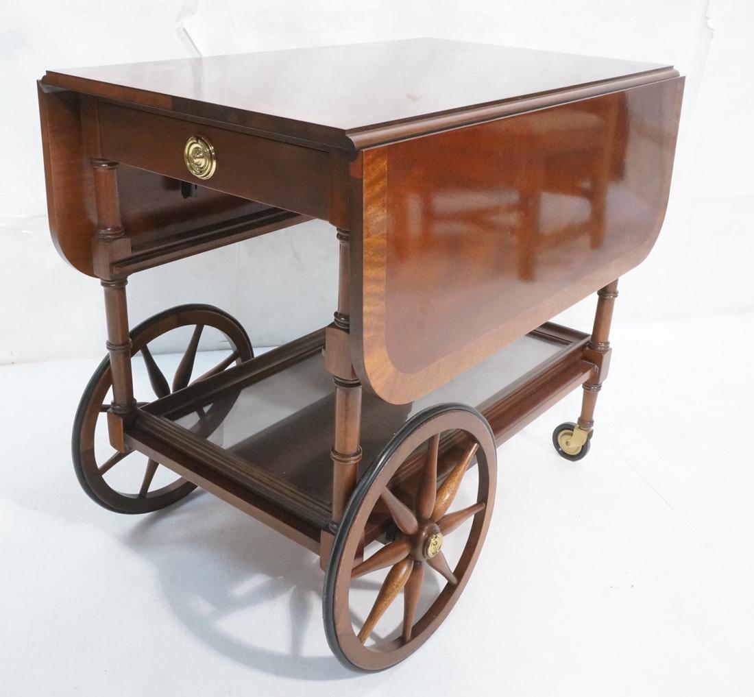 Rolling Drop Side Banded Mahogany Tea Cart. One d (1 of 6)