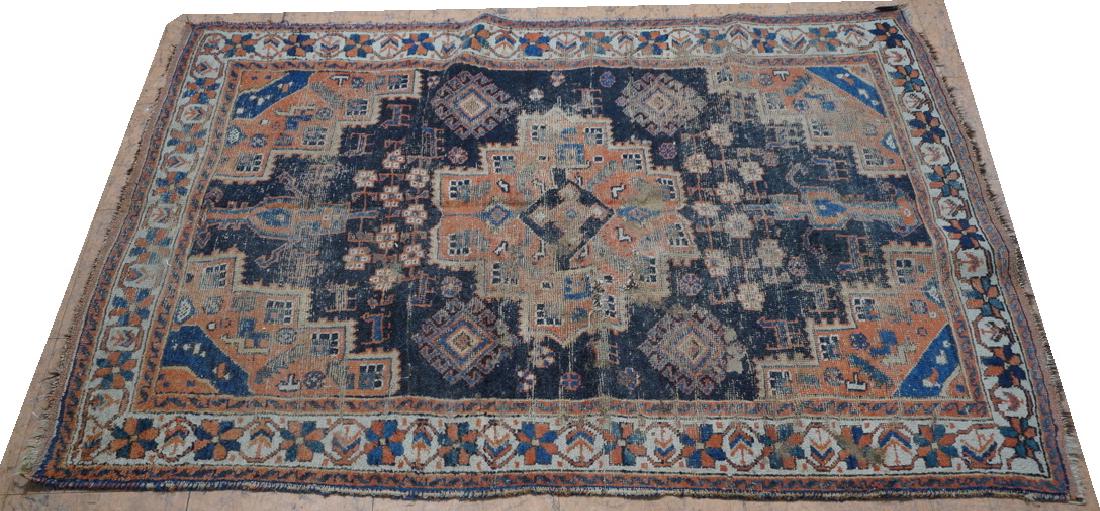 4' x 5'10 Heriz style Handmade Carpet Rug. (1 of 10)
