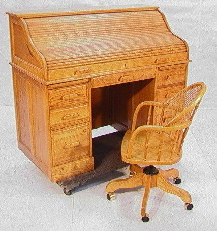 803 Oak Roll Top Desk With Chair Winners Only Dime Dec 05