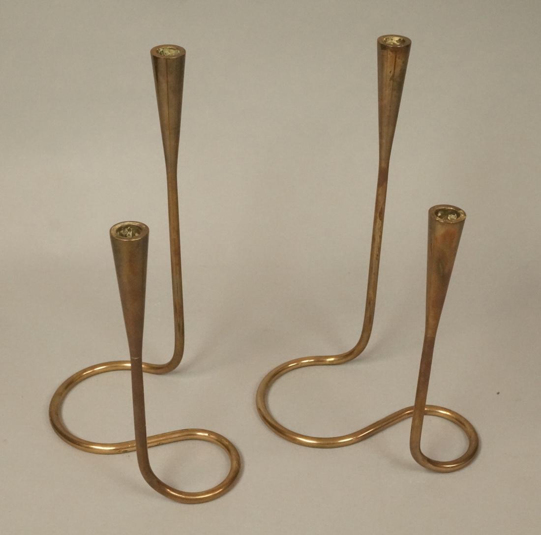 Pr ILLUMS BOLIGHUS Modernist Brass Candle Sticks (1 of 6)