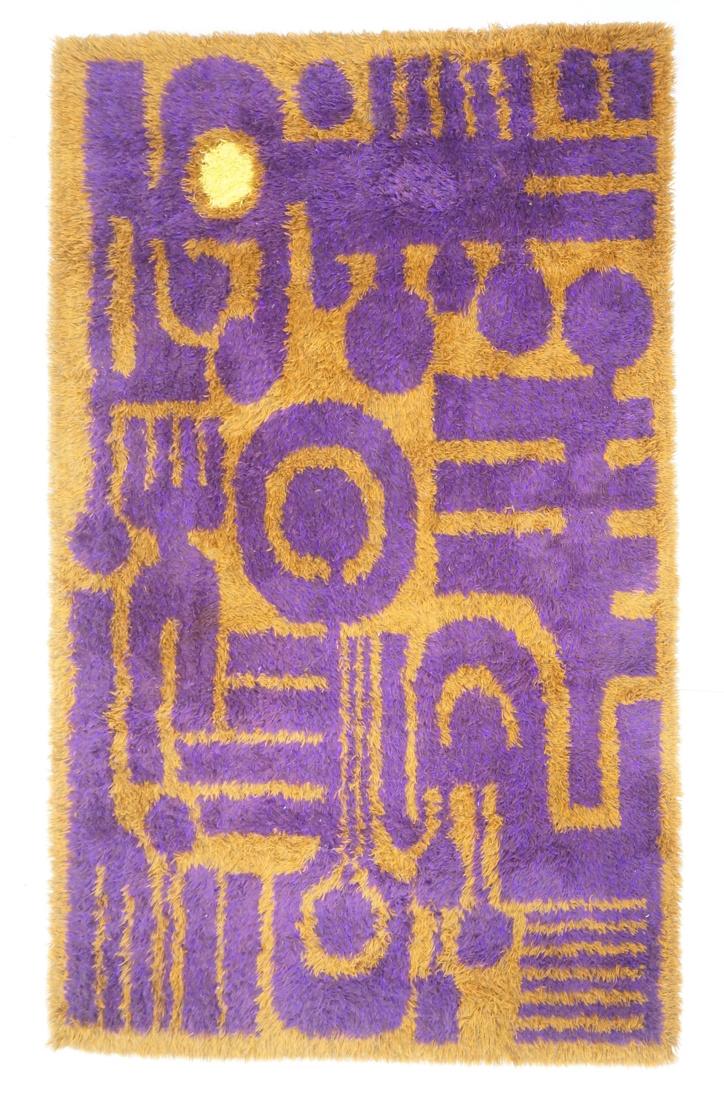 SVANGST SLOTTMATTA Danish Modern Shag Carpet Purp (1 of 6)