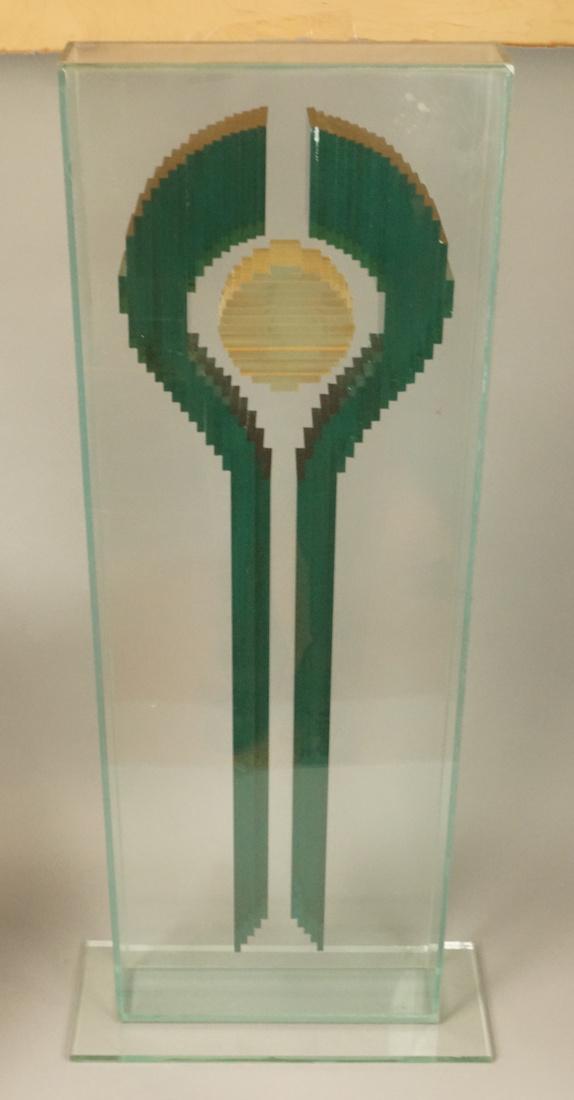 Glass Encased Stacked Glass Sculpture. John Seitz. (1 of 6)