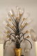 Pr Decorator Black & Gilt Metal Wall Sconces. 4 a - 5