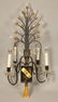 Pr Decorator Black & Gilt Metal Wall Sconces. 4 a - 8