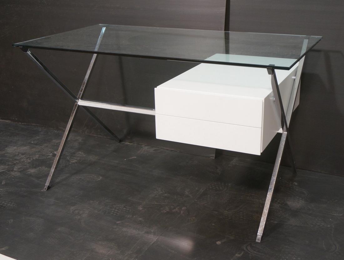 KNOLL Modern Glass Top Desk FRANCO ALBINI designe (1 of 8)