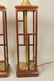 Pr Square Column Form Walnut Brass Table Lamps. W - 2