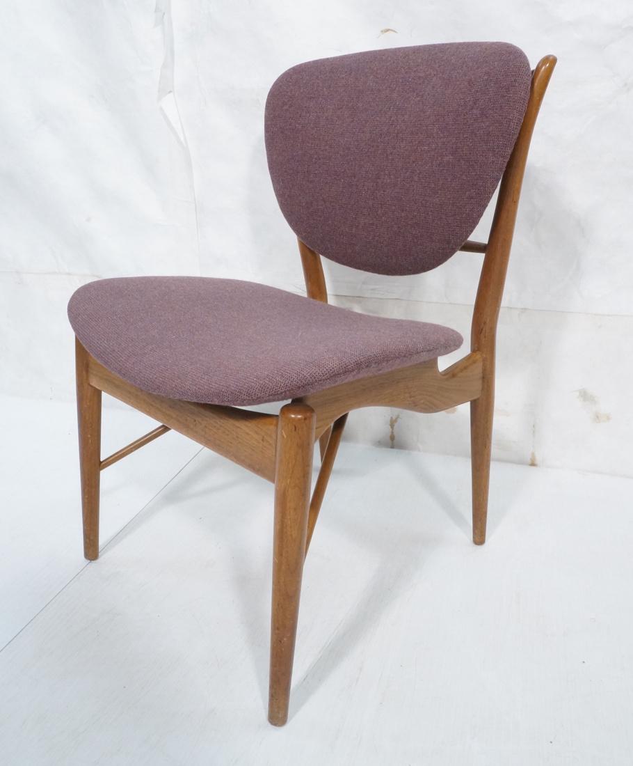 FINN JUHL Modern Side Chair. Teak frame with mauv (1 of 10)
