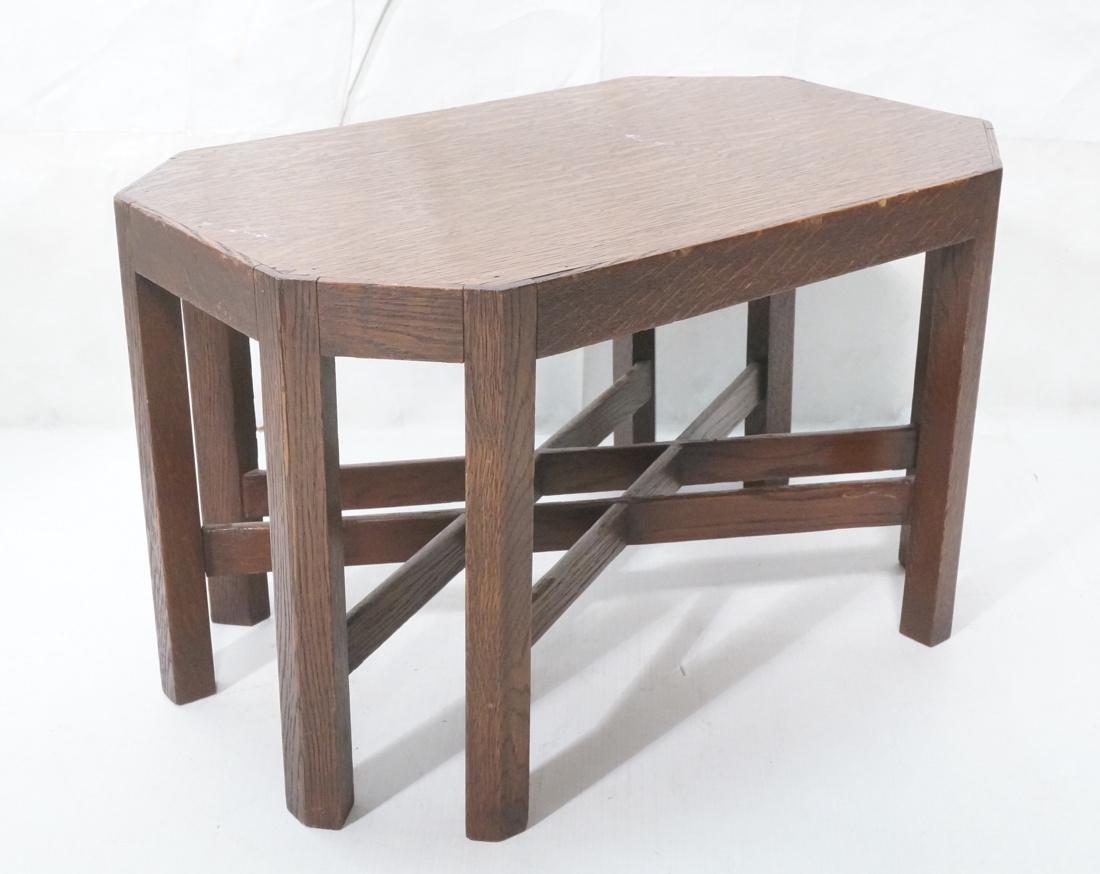 Oak Arts & Crafts Mission Coffee Table. Octagonal (1 of 8)