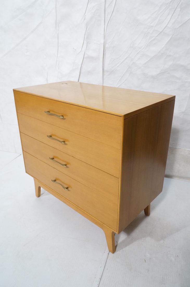 Modernist Blond Wood 4 Drawer Bachelors Chest. Mo (1 of 10)