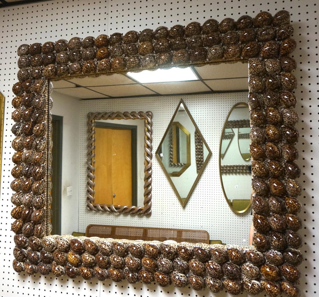 Decorator Cowry Shell Wall Mirror. Large speckled (1 of 6)