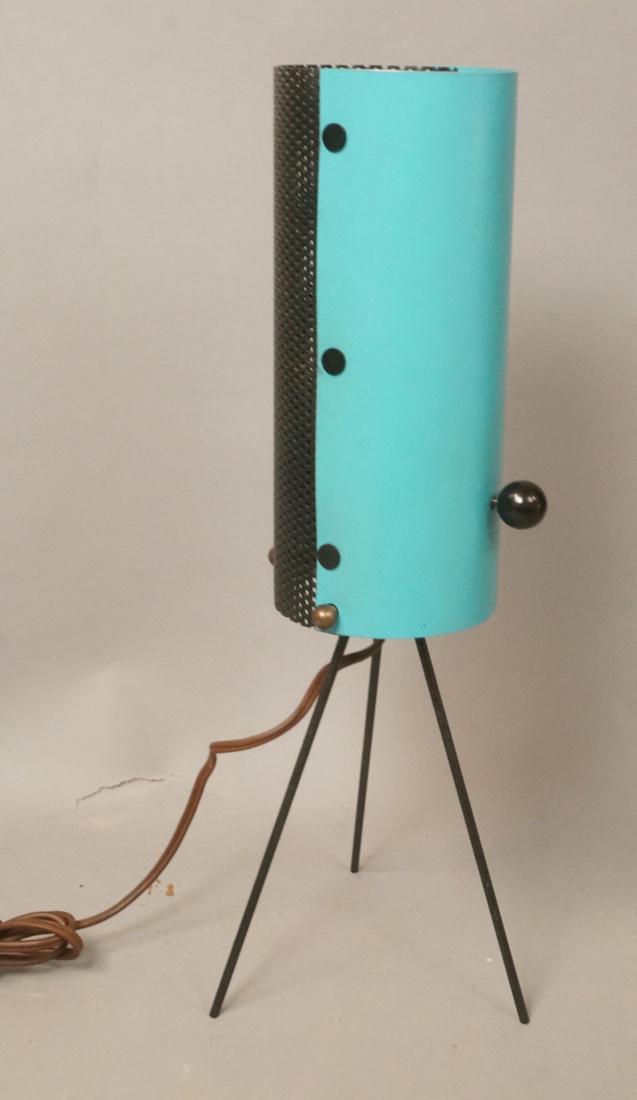 Small Modern Turquoise & Black Table Lamp. Tripod (1 of 5)
