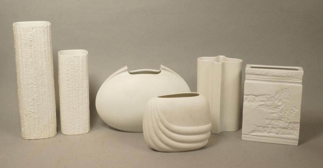 Lot 6 White Bisque ROSENTHAL THOMAS Vases. 4 Rose (1 of 10)